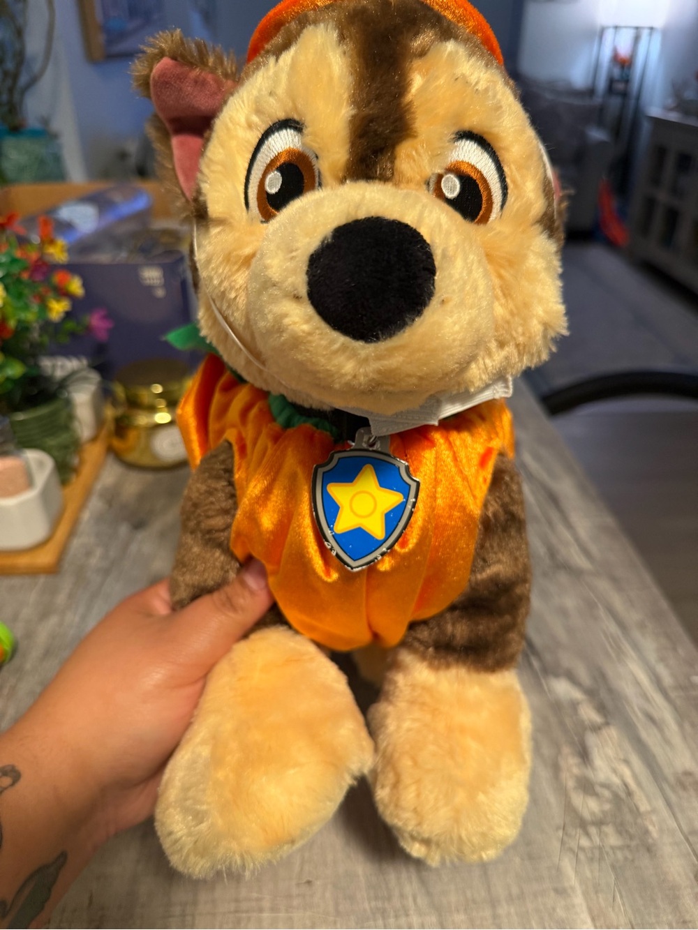 Paw Patrol Chase Plush Dog in Pumpkin Costume with voice Chase voice